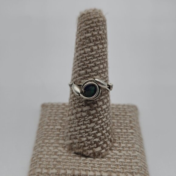 Size 7.75 Sterling Silver Handmade Wire Chrysocolla Stone Ring A3280 - Picture 1 of 8